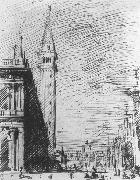 The Piazzetta Looking towards the Torre dell Orologio, Canaletto