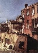 Canaletto The Stonemason s Yard (detail) oil painting on canvas