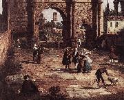 Rome: The Arch of Constantine (detail) fd, Canaletto