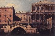 Canaletto Capriccio: The Ponte della Pescaria and Buildings on the Quay d oil painting on canvas