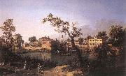 Canaletto View of a River, Perhaps in Padua df USA oil painting reproduction