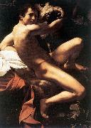 Caravaggio St. John the Baptist (Youth with Ram)  fdy oil painting artist