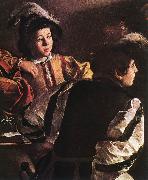 Caravaggio The Calling of Saint Matthew (detail) urt painting