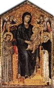 Madonna Enthroned with the Child, St Francis St. Domenico and two Angels dfg, Cimabue