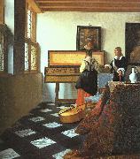 JanVermeer The Music Lesson-o oil painting reproduction