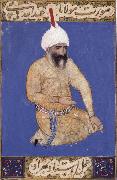 Portrait of the poet Hatifi,Jami s nephew,seen here wearing a shi ite turban