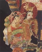 Bihzad Fragment of a Manichaean manuscript,with the Hindu gods Ganesh,Vishnu oil