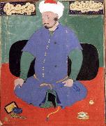 Bihzad Portrait of the Uzbek emir Shaybani Khan,seen here wearing a Sunni turban oil painting reproduction