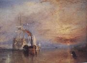 J.M.W.Turner The Fighting Temeraire,Tugged to her Last Berth to be broken up USA oil painting artist