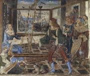 Pinturicchio Penelope at the Loom and Her Suitors oil painting reproduction