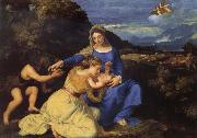 Titian The Virgin and Child with Saint John the Baptist and Saint Catherine USA oil painting artist
