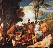 The Bacchanal of the Andrians, Titian