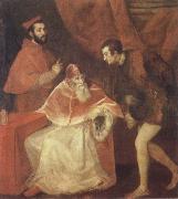 Titian Pope Paul III and his Cousins Alessandro and Ottavio Farneses of Youth oil painting reproduction