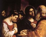 GUERCINO Jesus and aktenskapsbryterskan USA oil painting artist