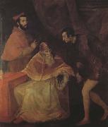 Titian Pope Paul III,Cardinal Alessandro Farnese and Duke Ottavio Farnese (mk45) oil painting artist