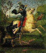 Raphael Saint George and the Dragon, a small work painting