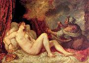 Titian unmatched handling of color is exemplified by his Danae,, Titian