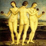 Raphael three graces muse'e conde,chantilly oil painting reproduction