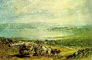 J.M.W.Turner poole, and distant view of corfe castle oil painting