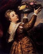 Titian Girl with a Platter of Fruit USA oil painting artist