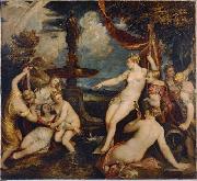 Titian Diana and Callisto by Titian; Kunsthistorisches Museum, Vienna USA oil painting artist