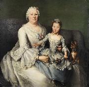 Adelige Dame mit kleinem Madchen und Schobhundchen, Anonymous