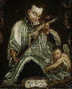 Anonymous Saint Aloysius Gonzaga with the crucifix USA oil painting artist
