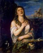 Titian Bubende Hl. Maria Magdalena painting
