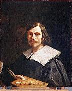 GUERCINO Portrait de lartiste tenant une palette oil painting on canvas