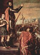 Titian Ansprache des Marques del Vasto an seine Soldaten oil painting on canvas