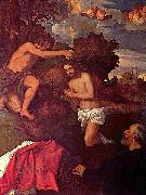 Taufe Christi mit dem Auftraggeber Giovanni Ram, Titian
