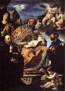 GUERCINO St Gregory the Great with Sts Ignatius and Francis Xavier painting