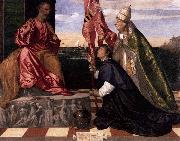 Titian Jacopo Pesaro being presented by Pope Alexander VI to Saint Peter USA oil painting artist