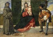 Titian La Virgen con el Nino, entre San Antonio de Padua y San Roque USA oil painting artist