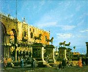 Canaletto Capriccio- The Horses of San Marco in the Piazzetta USA oil painting artist