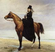 At the Seaside,Sophie Croizette on horseback, Carolus-Duran