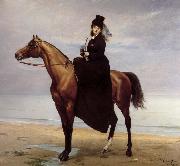 Carolus-Duran Au bord de la mer,Mademoiselle Croisette a cheval oil painting