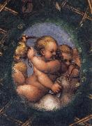 Correggio Two ovals depicting a putto with a stag's head and a putto with a greyhound USA oil painting artist