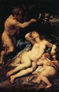 Correggio Venus and Cupid with a Satyr painting