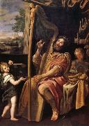 Domenichino Le Roi David jouant de la harpe oil painting
