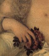 Titian Details of Venus of Urbino painting