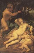 Correggio Venus,Satyr and Cupid (mk05) USA oil painting artist