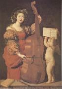 Domenichino Cecilia with an angel Holding Music (mk05) USA oil painting artist
