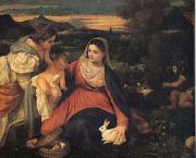 Titian The Virgin with the Rabit (mk05) oil painting reproduction