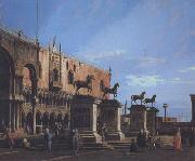 Canaletto Capriccio con i cavalli della basilica posti sulla Piazzetta (mk21) oil painting reproduction