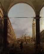 Piazza S.Marco verso la basilica,dall'angolo nord-oves (mk21), Canaletto