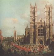 Canaletto L'abbazia di Westminster con la processione dei cavalieri dell'Ordine del Bagno (mk21) USA oil painting artist