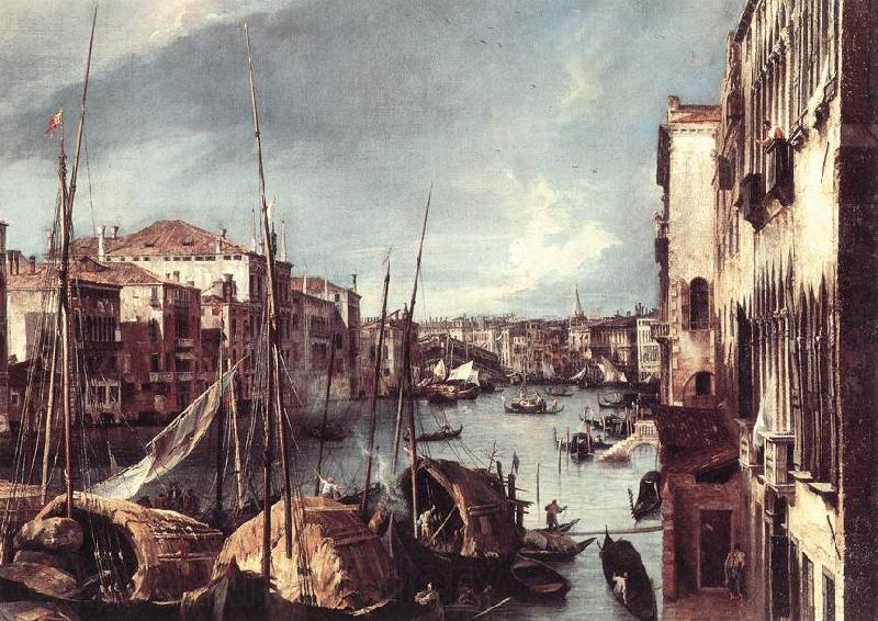 Canaletto The Grand Canal with the Rialto Bridge in the Background (detail)