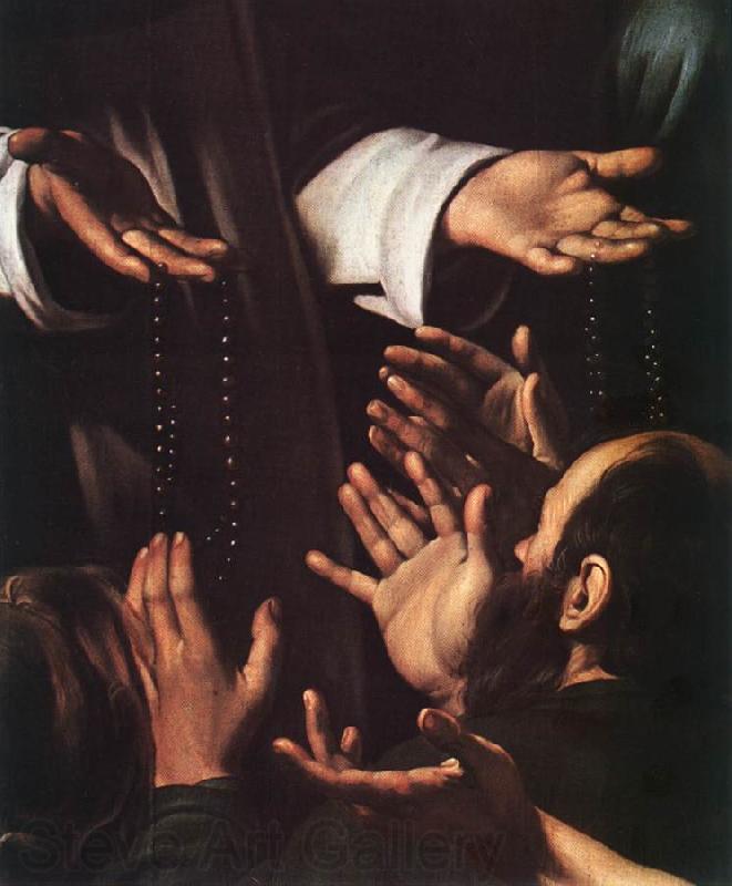 Caravaggio Madonna del Rosario (detail) dsf