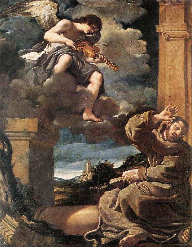 GUERCINO St Francis with an Angel Playing Violin sdg